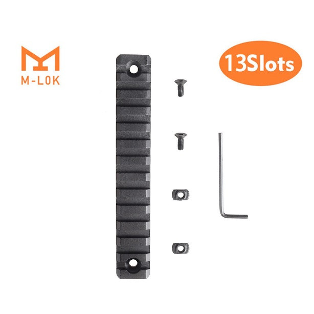 Планка для цівки M-LOK Picatinny/Weaver на 13 слотів, фото 1