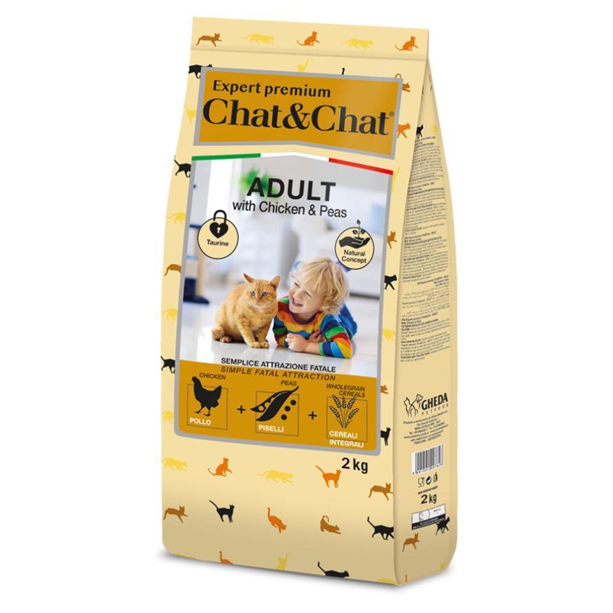 Gheda сухий корм для котів ChatandChat Expert - Adult with chicken and peas 2kg