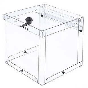 Скринька для пожертвувань, бокс для грошей 200х230х200мм з ПЕТ на 9 літрів, ударостійкий