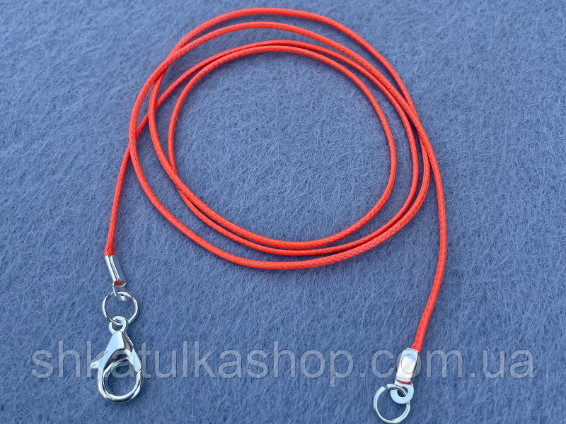 Кораловий шнурок 50-55см на шию для кулонів та підвісок із просоченого вощеного шнура (50шт), фото 1