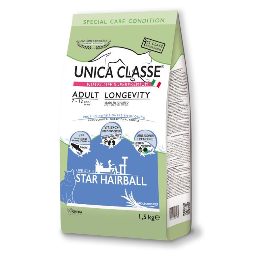 Сухий корм Unica Classe Adult Longevity Dry - для дорослих котів (форель) 1,5kg, фото 1