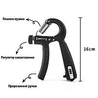 Еспандер для рук кистьовий пружинний з лічильником на 9999 натискань та регульованим навантаженням 5-60кг 29197, фото 3