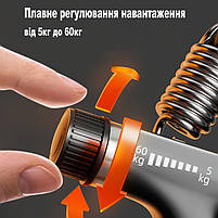 Еспандер для рук кистьовий пружинний з лічильником на 9999 натискань та регульованим навантаженням 5-60кг 29197, фото 4