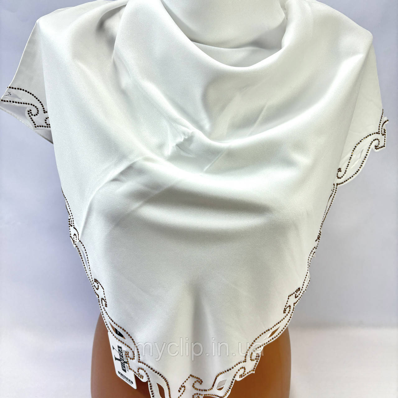 Вишукана святкова жіноча хустка. Турецька хустка із натурального шовку, фото 1