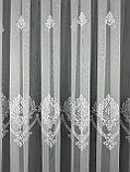 Тюль з красивим візерунком на основі бамбука. Колір: Білий, фото 5