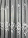 Тюль з красивим візерунком на основі бамбука. Колір: Білий, фото 6