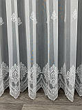 Тюль з красивим візерунком на основі бамбука. Колір: Білий, фото 8