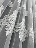 Тюль на бамбуковій основі з шеніловою вишивкою. Колір: молочний, фото 9