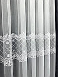 Тюль на основі бамбука з красивим узором. Колір: білий, фото 5