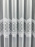 Тюль на основі бамбука з красивим узором. Колір: білий, фото 6