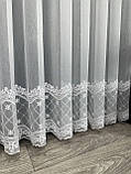 Тюль на основі бамбука з красивим узором. Колір: білий, фото 8
