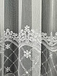 Тюль на основі бамбука з красивим узором. Колір: білий, фото 10