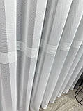 Тюль на бамбуковій основі з ромбами та широкою полосою по низу. Колір: білий, фото 5