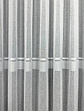 Тюль на лляній основі зі смужками. Колір: білий, фото 5