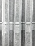 Тюль на лляній основі зі смужками. Колір: білий, фото 6