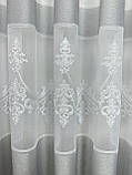 Тюль на бамбуковій основі з шеніловою вишивкою. Колір: сірий, фото 7
