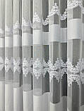 Тюль на бамбуковій основі з вишивкою. Колір: білий, фото 6