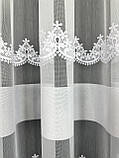Тюль на бамбуковій основі з вишивкою. Колір: білий, фото 8