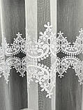 Тюль на бамбуковій основі з вишивкою. Колір: білий, фото 10