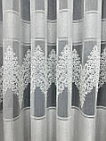 Тюль на бамбуковій основі з шеніловою вишивкою. Колір: молочний, фото 8