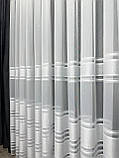 Тюль на бамбуковій основі зі смужками. Колір: білий, фото 7