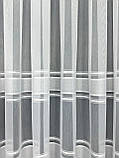 Тюль на бамбуковій основі зі смужками. Колір: білий, фото 8