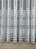 Тюль на бамбуковій основі зі смужками. Колір: білий, фото 10