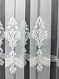 Тюль на бамбуковій основі з красивою вишивкою. Колір: молочний, фото 7