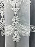 Тюль на бамбуковій основі з красивою вишивкою. Колір: молочний, фото 8