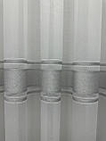 Тюль на бамбуковій основі зі смужками. Колір: світло-сірий, фото 5
