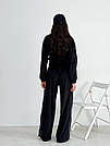 Велюровий жіночий костюм спортивний ЧОРНИЙ на молнії STYLE 001, фото 5