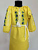Вишита сукня дитяча "Нові Волошки", жовте домоткане полотно, фото 7