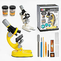 Мікроскоп дитячий 1012 A-1, 2 кольори, підсвітка, скло та пляшечки для зразків, інструменти, інструменти