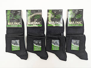 Чоловічі середні шкарпетки Marjinal бамбук, діабетичні без резинки дезодоровані, розмір 40-45, 12 пар/уп. чорні
