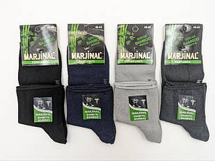Чоловічі середні шкарпетки Marjinal бамбук, діабетичні без резинки дезодоровані, розмір 40-45, 12 пар/уп. асорті