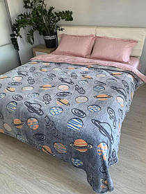 Плед із мікрофібри День ніч Планети світиться у темряві 200х220см