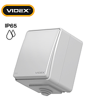 Вимикач одноклавішний сірий VIDEX BINERA IP65