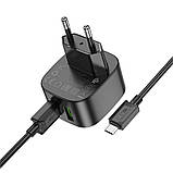 Мережевий зарядний пристрій Hoco CS34A 2USB QC 18W+USB to Micro, фото 3