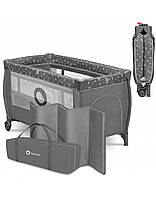 Дитяче пересувне ліжечко-манеж Lionelo STEFI PLUS GREY WHITE, розміри: 125x65x73см, з матрацом