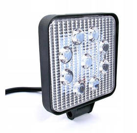 Світлодіодна LED-фара робоча 27W/60° 27 Вт,(3 Вт*9ламп)Широкий промінь LEADER NEW