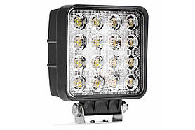 Світлодіодна LED-фара робоча 48 Вт, (3 Вт*16ламп) Широкий промінь (Повщина корпусу 6 см)