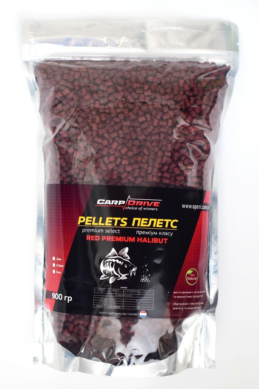 Пелетс, короповий пелетс, пелетс Carp Dream Red Premium Halibut (преміум класу, Кріль) 4,5 мм 900гр