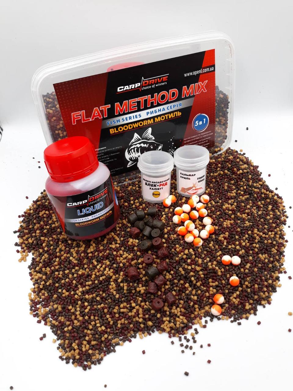 Методний  пелетс, метод мікс Bloodworm (Мотиль) Carp Dream 3 в 1