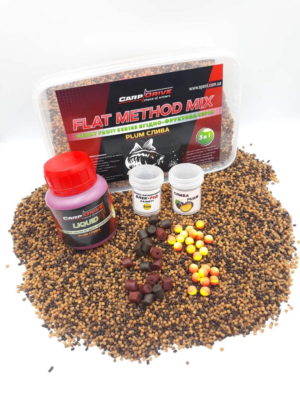 Методний пелетс, флет метод мікс Plum (Сливовий) Carp Dream 3 в 1