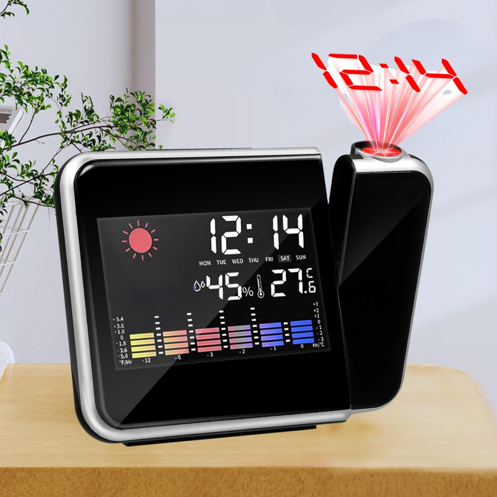 Електронний годинник метеостанція Сolor Screen Calendar 8190 з підсвіткою та проекцією часу настільний, фото 1