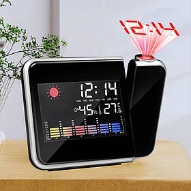 Електронний годинник метеостанція Сolor Screen Calendar 8190 з підсвіткою та проекцією часу настільний