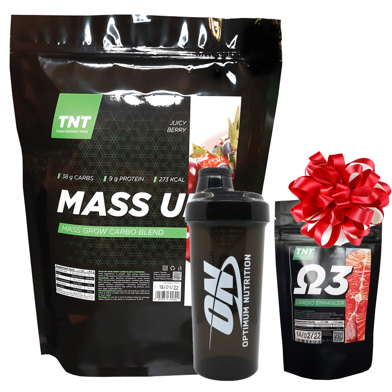 Гейнер 2,5 кг + шейкер + омега 3 у подарунок TNT Nutrition