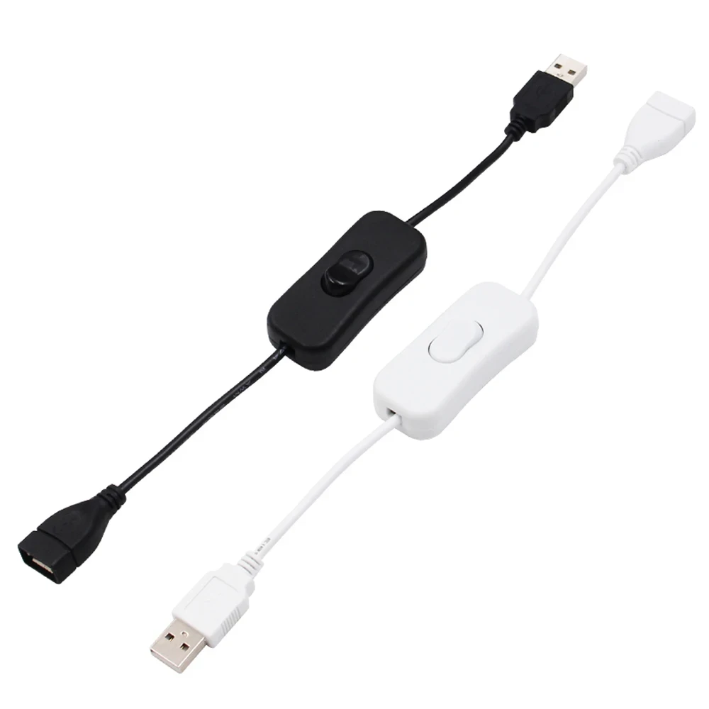 Адаптер, кабель подовжувач USB з кнопкою вмикання і вимикання, 28 см, фото 1
