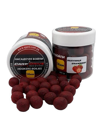 Насадкові бойли 14мм, бойли на коропа, бойли Полуниця (Strawberry) 14мм 100г, фото 1