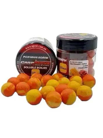Розчинні насадкові бойли, порошать бойли Кукурудза Тигровий горіх (Corn Tiger Nut) 20мм 100г